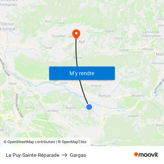 Le Puy-Sainte-Réparade to Gargas map