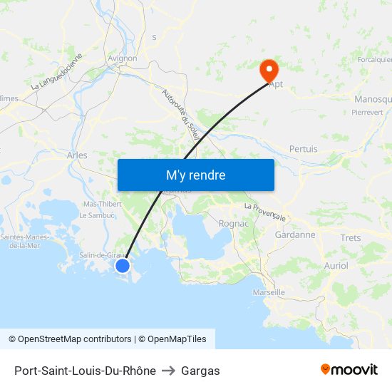 Port-Saint-Louis-Du-Rhône to Gargas map