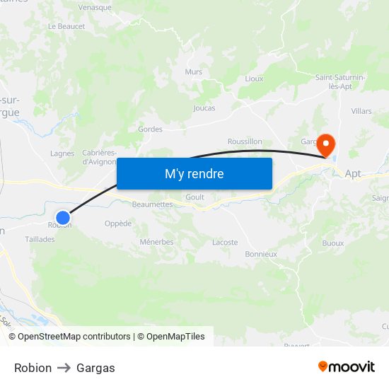 Robion to Gargas map