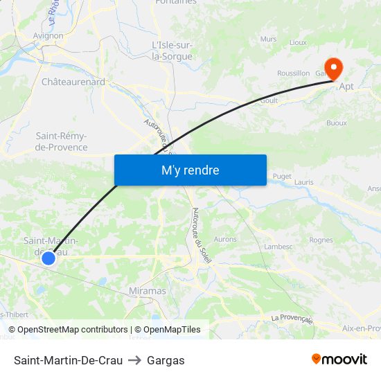 Saint-Martin-De-Crau to Gargas map