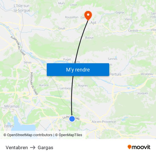 Ventabren to Gargas map