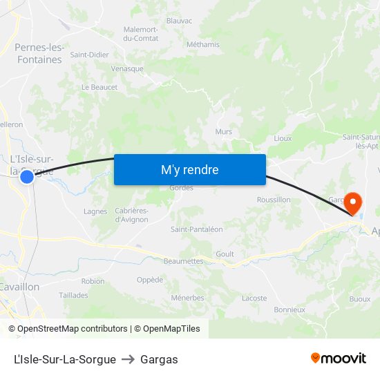 L'Isle-Sur-La-Sorgue to Gargas map