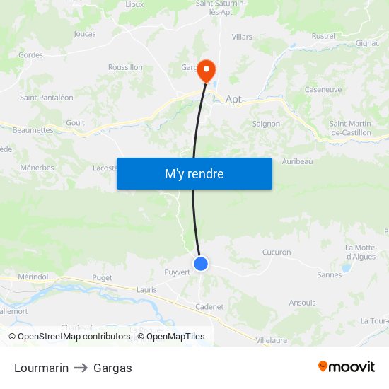 Lourmarin to Gargas map