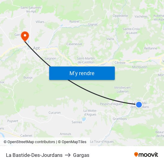 La Bastide-Des-Jourdans to Gargas map