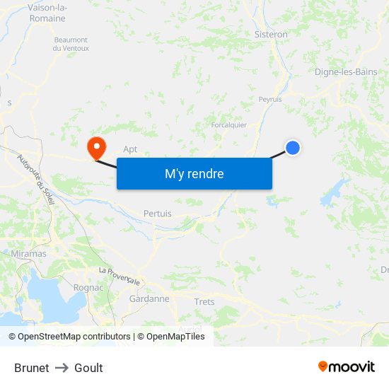 Brunet to Goult map