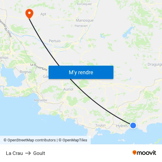 La Crau to Goult map