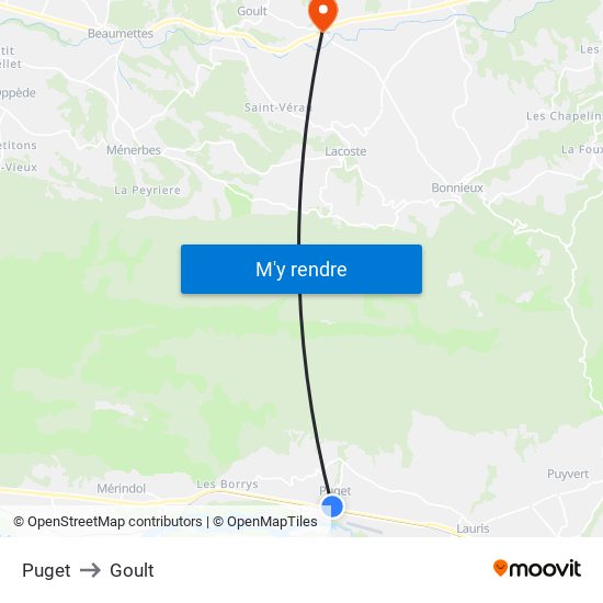 Puget to Goult map