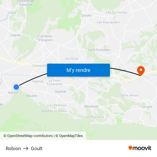 Robion to Goult map