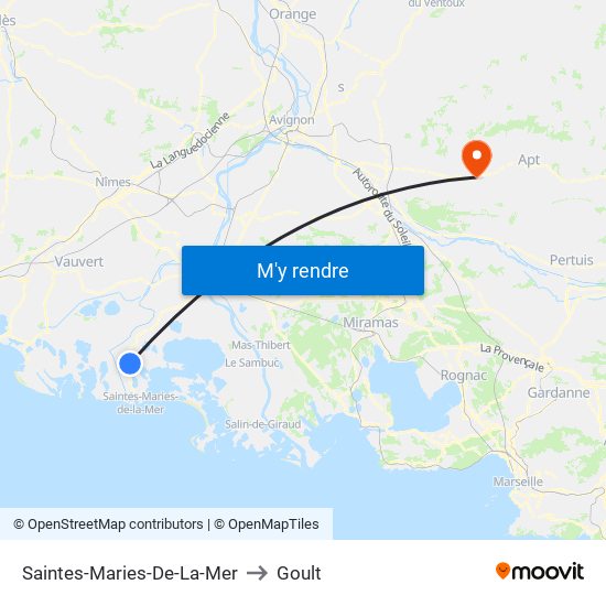 Saintes-Maries-De-La-Mer to Goult map