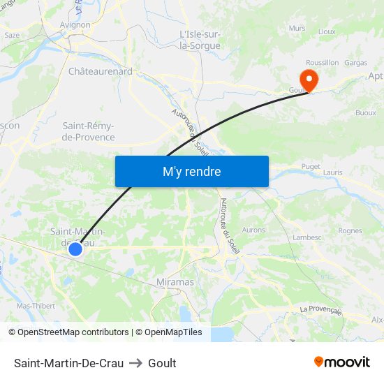 Saint-Martin-De-Crau to Goult map