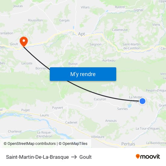 Saint-Martin-De-La-Brasque to Goult map