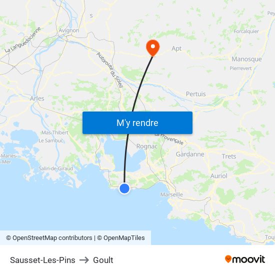 Sausset-Les-Pins to Goult map