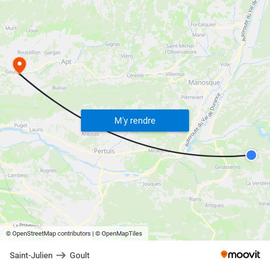 Saint-Julien to Goult map