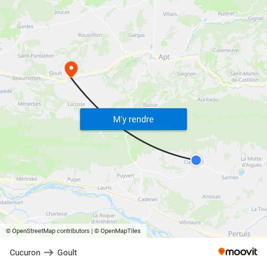 Cucuron to Goult map