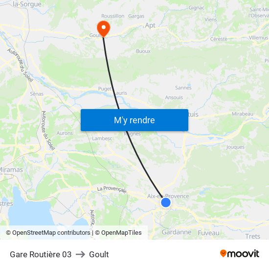 Gare Routière 03 to Goult map