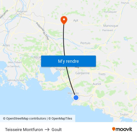 Teisseire Montfuron to Goult map