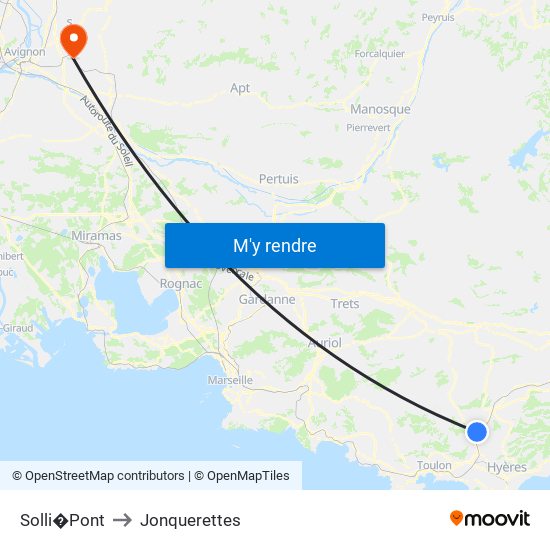 Solli�Pont to Jonquerettes map