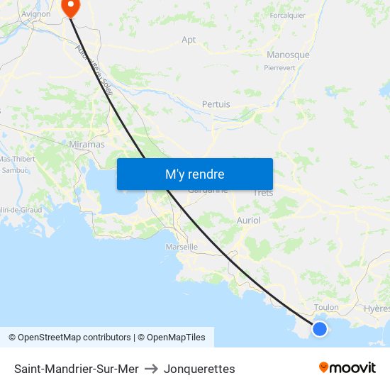 Saint-Mandrier-Sur-Mer to Jonquerettes map