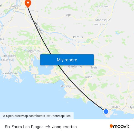 Six-Fours-Les-Plages to Jonquerettes map