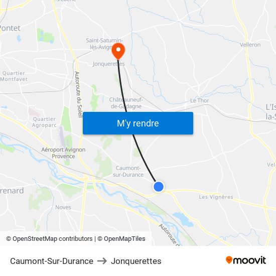 Caumont-Sur-Durance to Jonquerettes map