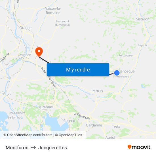 Montfuron to Jonquerettes map