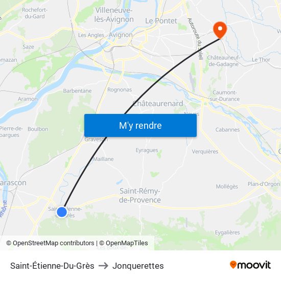 Saint-Étienne-Du-Grès to Jonquerettes map