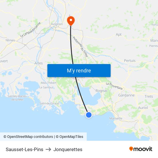 Sausset-Les-Pins to Jonquerettes map