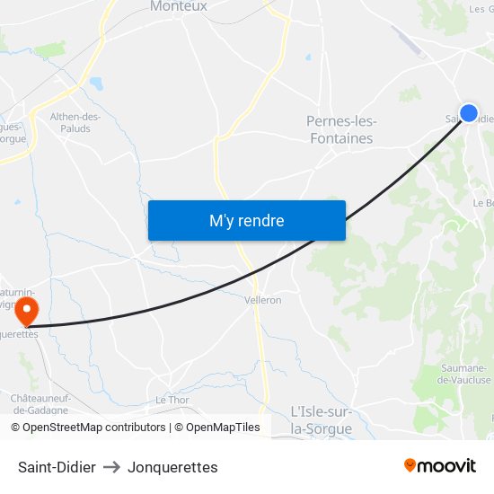 Saint-Didier to Jonquerettes map