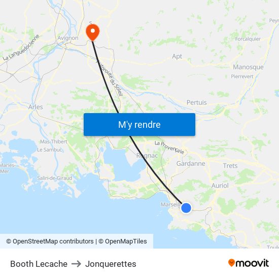 Booth Lecache to Jonquerettes map