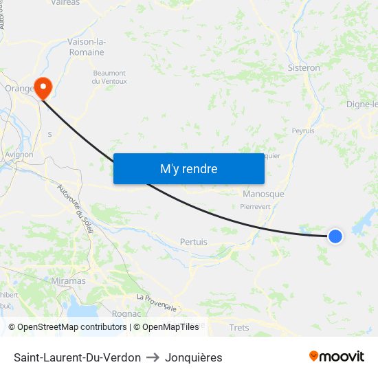 Saint-Laurent-Du-Verdon to Jonquières map