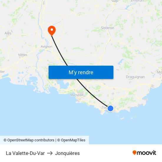 La Valette-Du-Var to Jonquières map