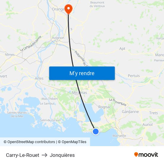 Carry-Le-Rouet to Jonquières map