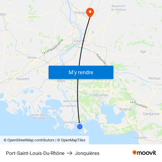 Port-Saint-Louis-Du-Rhône to Jonquières map