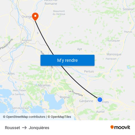 Rousset to Jonquières map