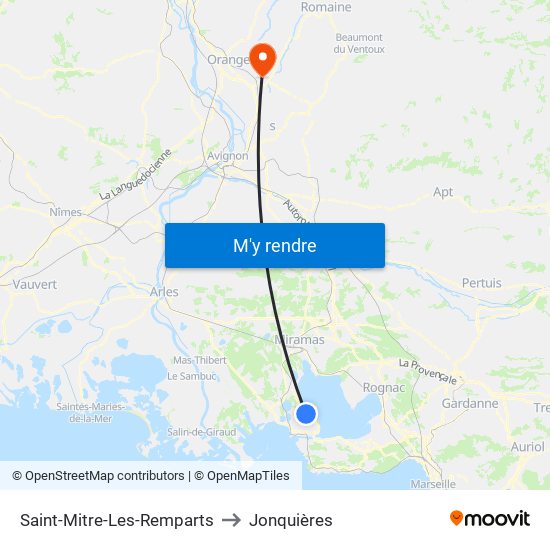 Saint-Mitre-Les-Remparts to Jonquières map