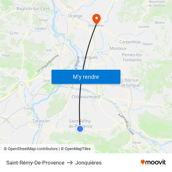 Saint-Rémy-De-Provence to Jonquières map