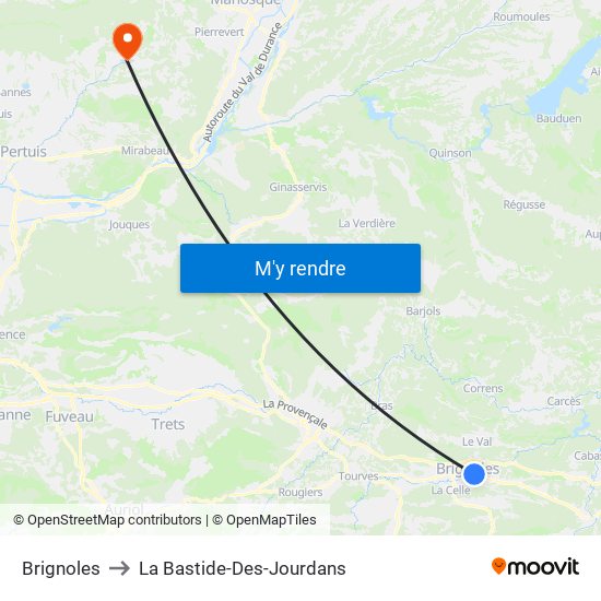 Brignoles to Brignoles map