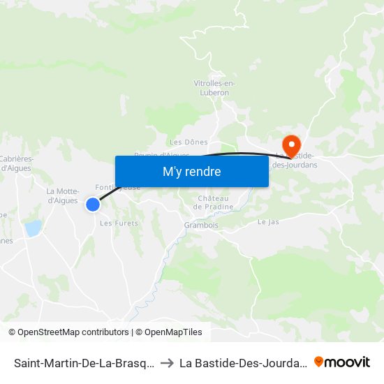 Saint-Martin-De-La-Brasque to La Bastide-Des-Jourdans map