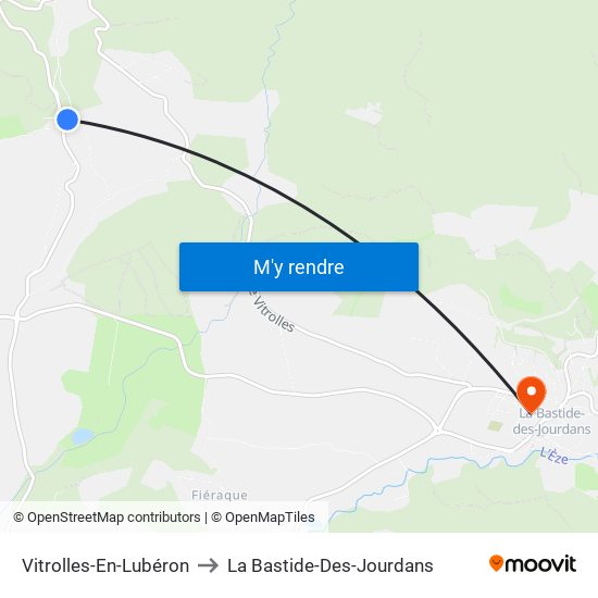Vitrolles-En-Lubéron to La Bastide-Des-Jourdans map