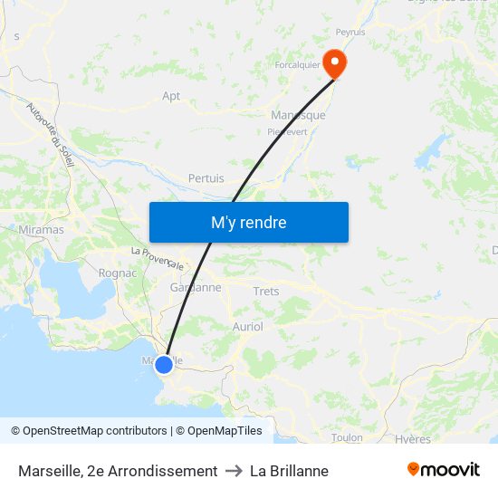 Marseille, 2e Arrondissement to La Brillanne map