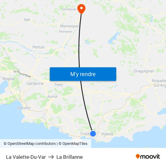 La Valette-Du-Var to La Brillanne map
