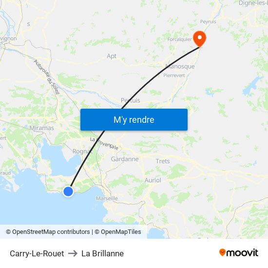 Carry-Le-Rouet to La Brillanne map
