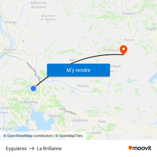 Eyguières to La Brillanne map