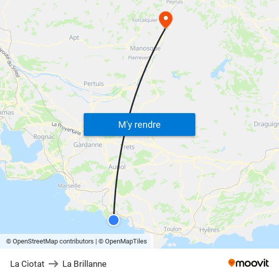 La Ciotat to La Brillanne map