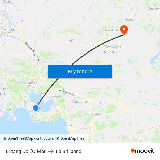 L'Etang De L'Olivier to La Brillanne map