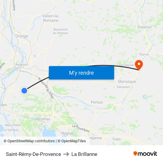 Saint-Rémy-De-Provence to La Brillanne map