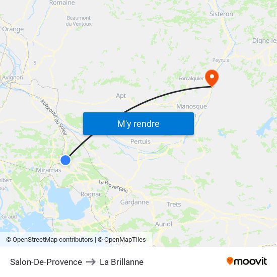 Salon-De-Provence to La Brillanne map