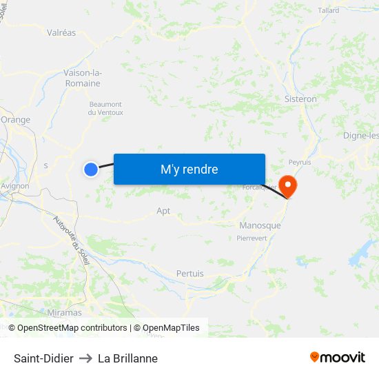 Saint-Didier to La Brillanne map