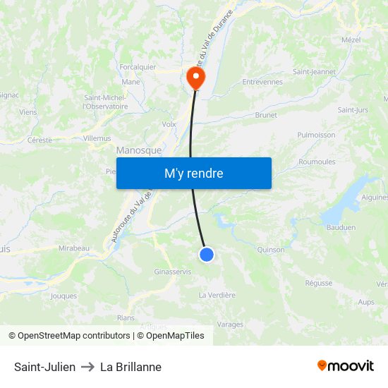 Saint-Julien to La Brillanne map