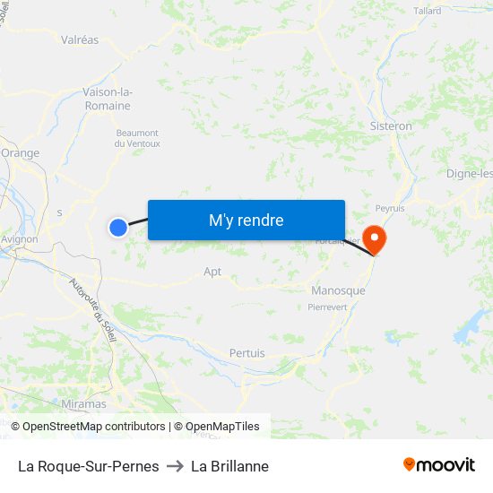 La Roque-Sur-Pernes to La Brillanne map